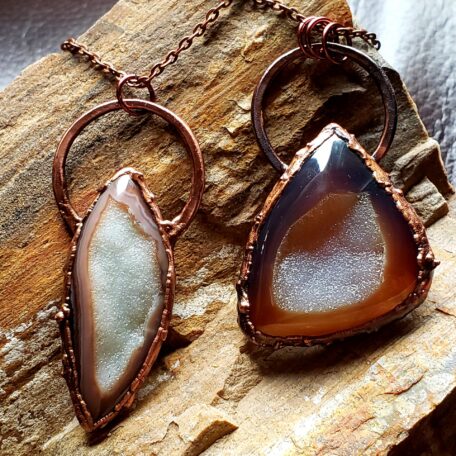 Beautiful Agate Druzy sisters