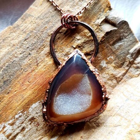 Agate Druzy Triangle on rock image