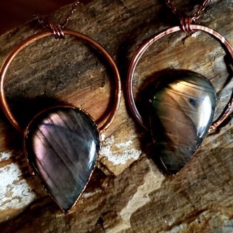 Teardrop Labradorite Pendants Duo 2