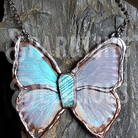 Blue Morpho Butterfly Labradorite Coffin image