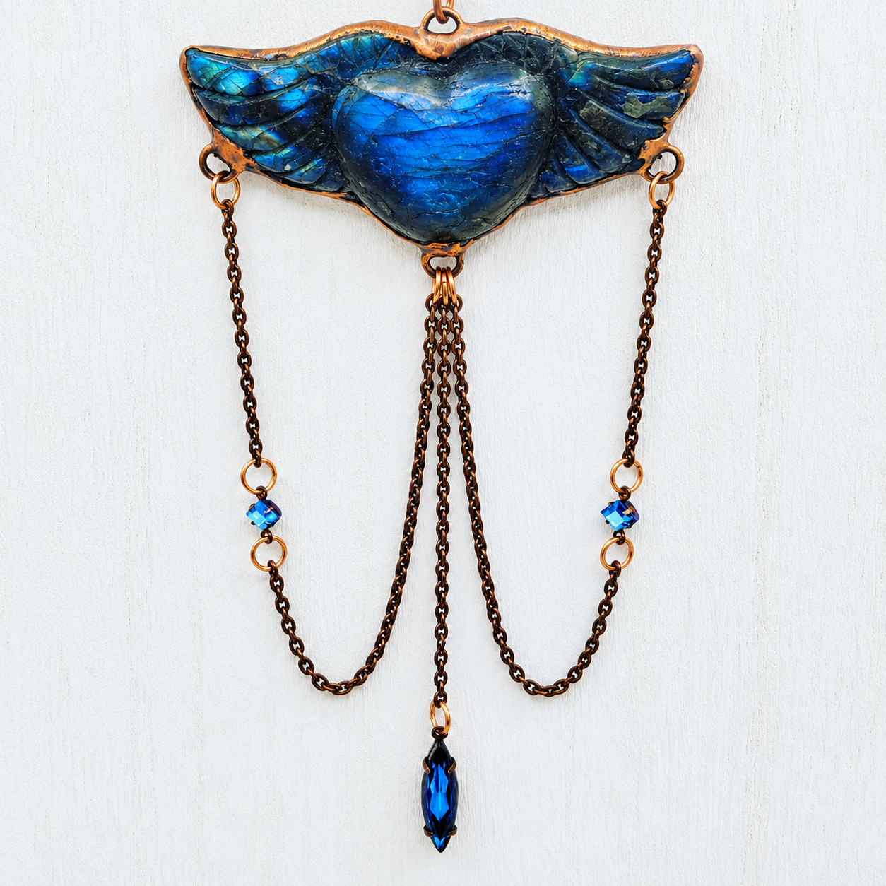 Labradorite Copper Statement Pendant